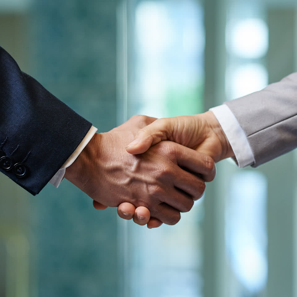 Business men shaking hands